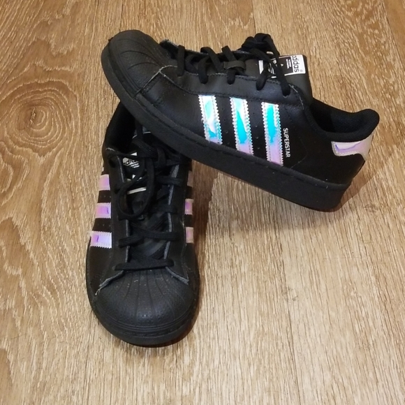 adidas with iridescent stripes